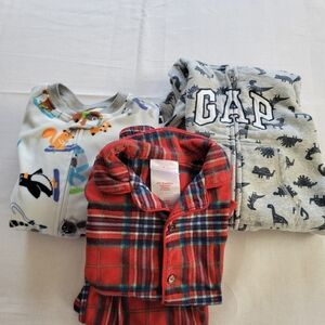 Boys Pajamas Lot of 3 Long Sleeve Carter's 24M, GAP 18-24M, Wondershop 2T Pj's